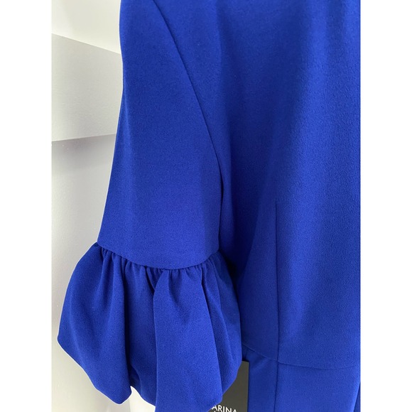 Marina Crepe Bubble Sleeve Blue Dress New in Plastic* Size 10 WD41 - Picture 11 of 14
